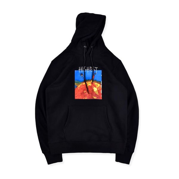 

2020 хип-хоп звезды трэвис скотт новые песни hitr highest in the room sun hoodie скейтборд флис вышивка толстовка мужчины женщины толстовка, Black