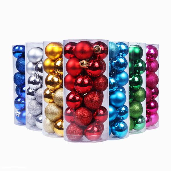 

6cm 24pcs christmas tree ball bauble hanging pendant home party ornament decorations gift landscape layout