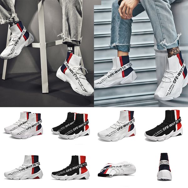

2020 canvas breathable elastic fabric boots trainers men casual shoes sneakers beige black homemade brand designer boots eur 39-46