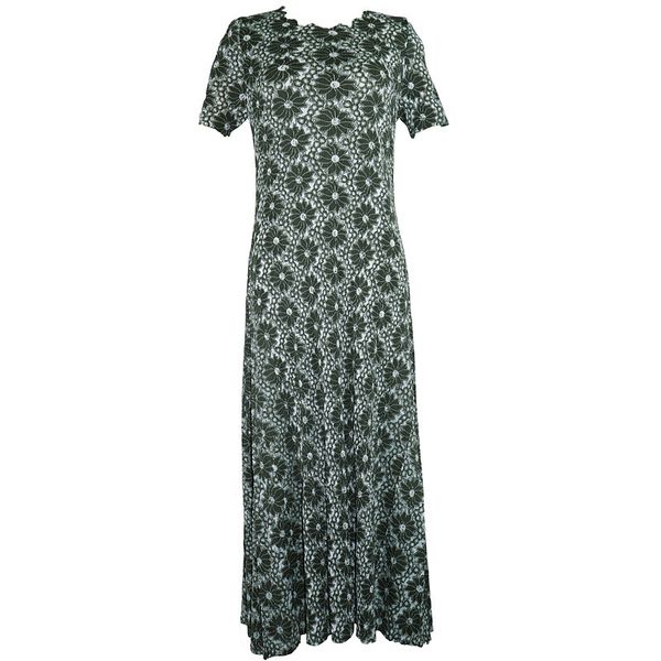 

fashion tide new fashion casual temperament woman loose plus pleated short-sleeved flower dress tc191, Black;gray