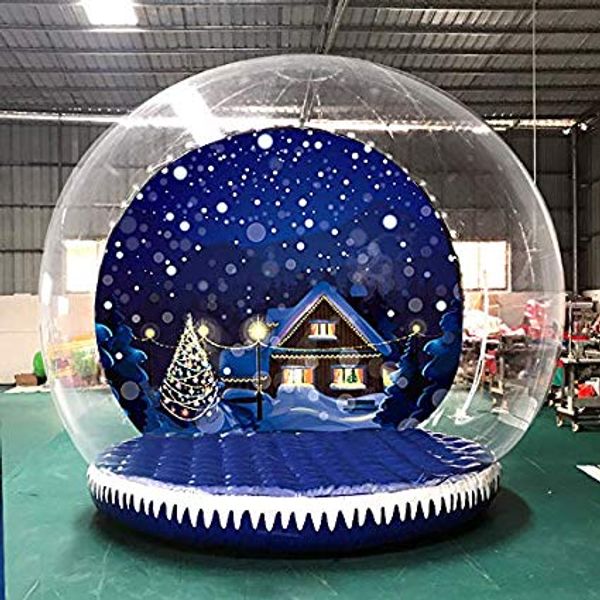 Novo design globo de neve inflável para o natal 2m/3m/4m de diâmetro bolha inflável globo de neve publicidade bonita cabine de fotos barata