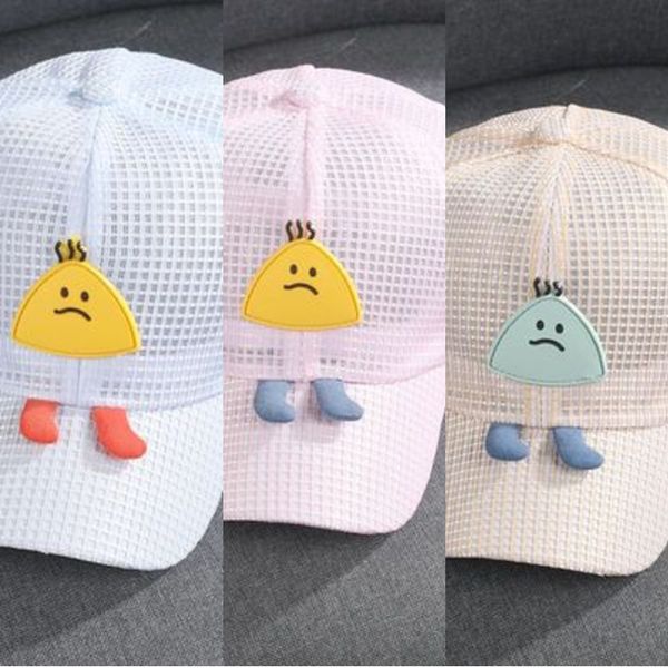 

children's cap all-match summer children's all-matching sun hat boys' cartoon fresh baby mesh cap girls' sun hat, Yellow