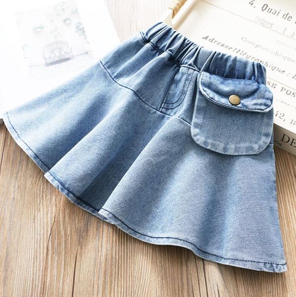 

2020 new style girls denim skirt with bag summer fashion girls skirts 2-7t py973
