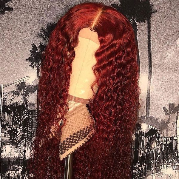

13*4 ombre color curly front human hair wigs remy hair wig for black women pre-plucked bleached knots, Black;brown