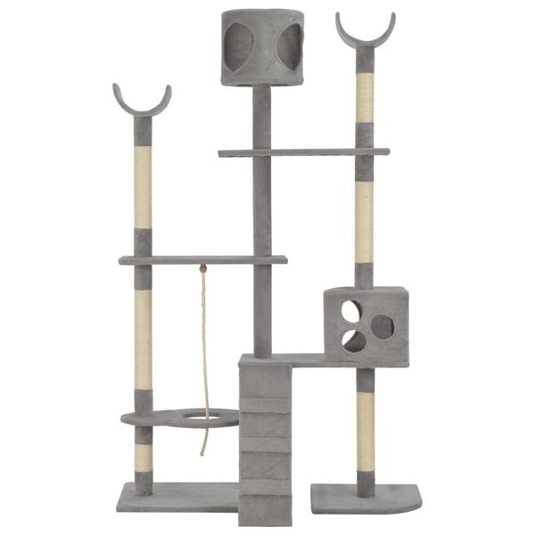 

cat tree with sisal scratchers gray 180 cm other bird supplies