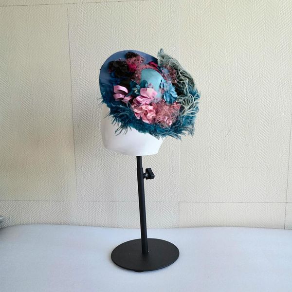 

smooth hair wig mannequin head height adjustable hat holder display stand white