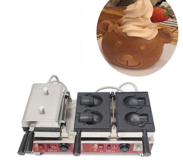 110V/220V Little Bear Shaped Waffeleisen Maschine Lebensmittelverarbeitungsgeräte Eiscreme-Taiyaki-Maschinen