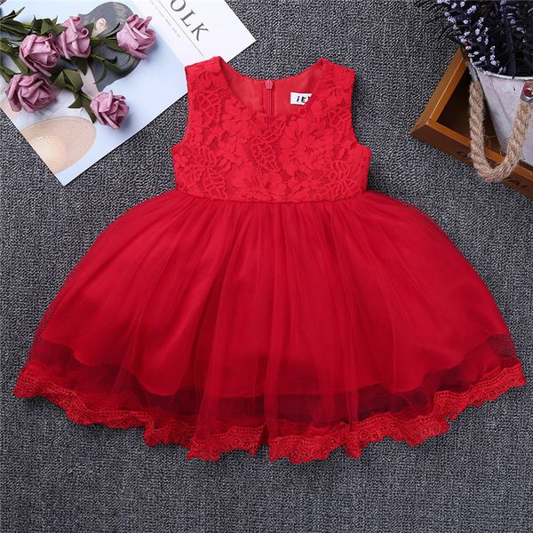 

baby one year 1st birthday dress newborn infant infantil bebes princess birthday party dresses toddler girl formal tutu clothing y190516, Red;yellow
