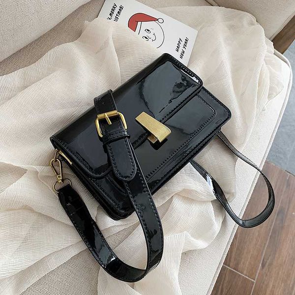 

double layer crossbody bags for women 2020 bright patent leather shoulder bag fashion female small lady flap bags