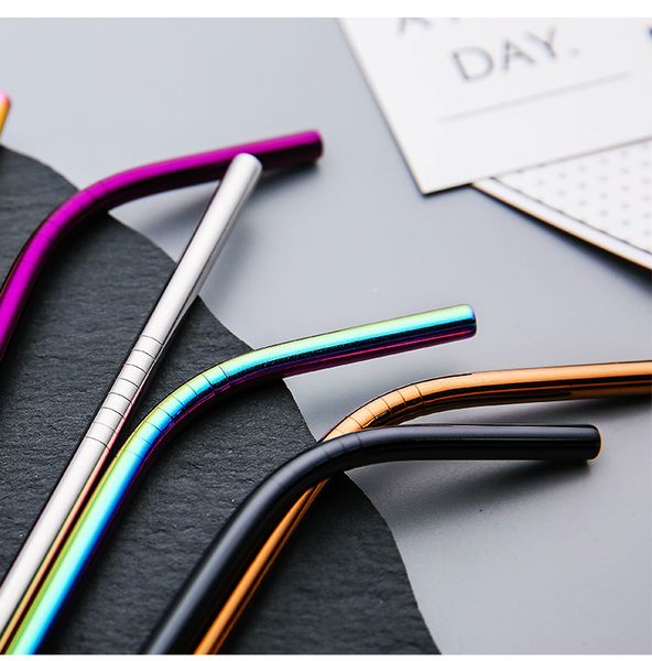 

drinking straw reusable straws cleaner brush set eco friendly stainless steel metal straw ing