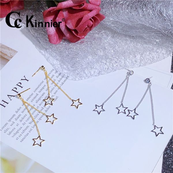 

925 серебряных серег способа повелительниц высокого качества ювелирных изделий болгарского фрукты циркон длинных серьги звезды подарок, Golden;silver