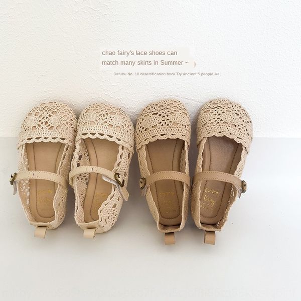 

girls' baotou 2020 and sandals lace sandals children's princess shoes girls' baby lace small single shoes, Black;red