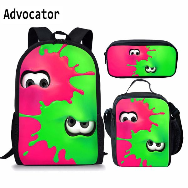 

advocator splatoon 2 backpacks for boy girls casual game printed backpacks sets 3pcs/set school bags splatoon bag school gift