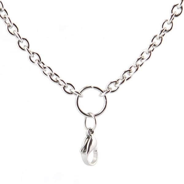 

20" 24 " 28" stainless steel 1.0mm 3.6mm flat cable o jumpring chain necklace for living glass lockets & oil diffuser locket, Silver