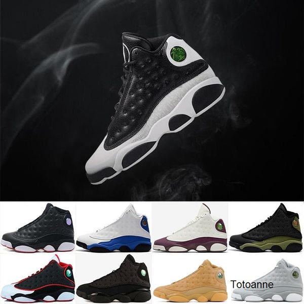 

with box 13 13s cap and gown men women basketball shoes grey terracotta blush black phantom hyper chicago black cat sneakers