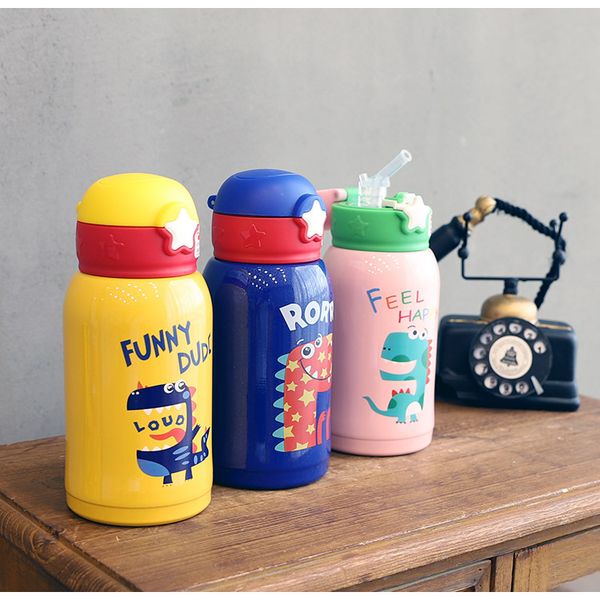 

500ml kids water cup creative cartoon baby feeding cups with straws leakproof water bottles outdoor portable children's cups