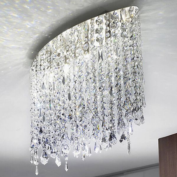 Marilyn 66 Suspensão Linear Cristal Chandelier Deslumbrante Luz Fria LED G9 Lâmpada Suporte Aço Inoxidável Instalação Simples