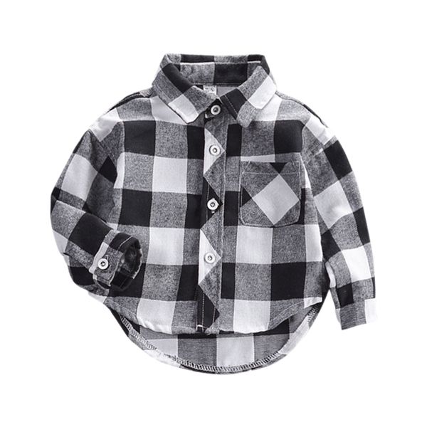 

autumn shirts baby boys long sleeve plaid print shirts kids tees shirts casual blouse, White;black