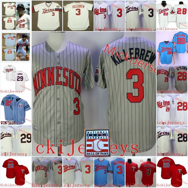 

Mens Vintage #28 Bert Blyleven Jersey Stitched Blue Pullover White Pinstripe #29 Rod Carew #3 Harmon Killebrew Jersey S-3XL
