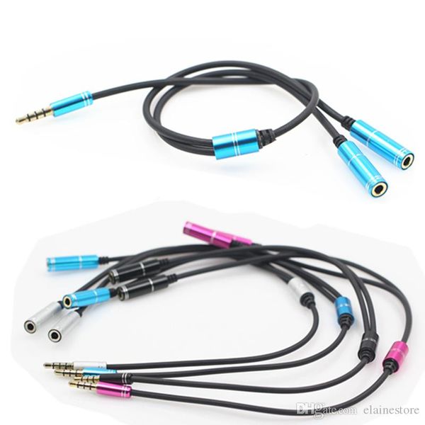 2020 новый аудио aux Splitter 3,5 мм аудио кабель мужской разъем для 2 Двойной женский микрофон наушники сплиттер удлинитель наушников адаптер AUX разъемы
