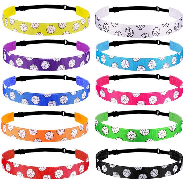 

adjustable non slip sports & fitness headbands - volleyball. (running, workout, athletica, yoga, spartan run), Silver