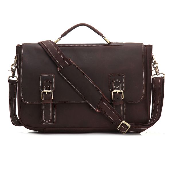 

boleke vintage men leather briefcase handbags business bag crazy horse genuine leather portfolio men briefcase male lapbag