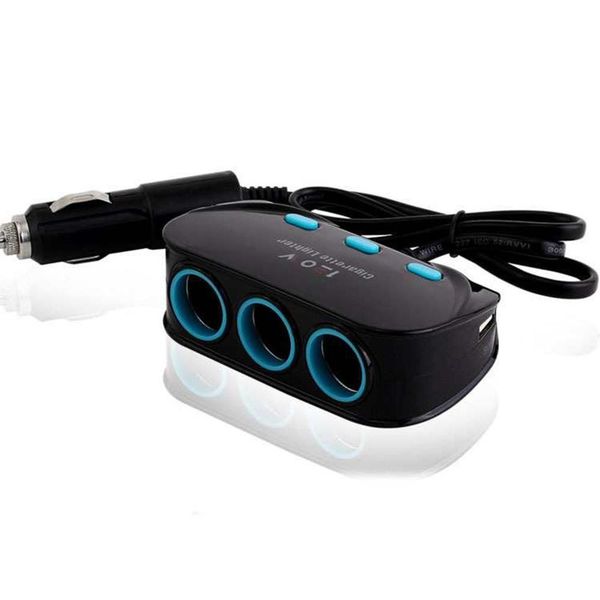

car one to three cigarette lighter with switch car conversion one minute three power distributor charger