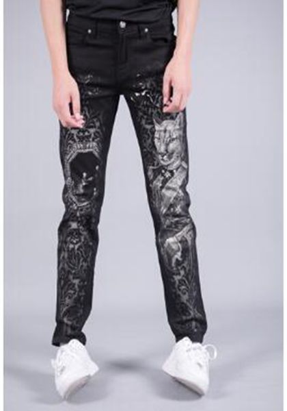 

мужская европа сша и южная корея версия новой модной тенденции для похудения личности осенняя печать штанины / 28-36, Blue