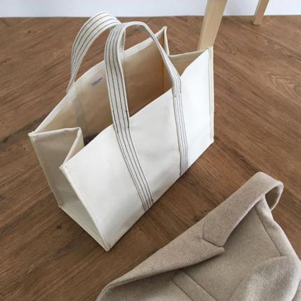 

fashion jumbo canvas totes beach bag large shopping bag summer white casual totes 2019 ins fashion beige white color drop shipping