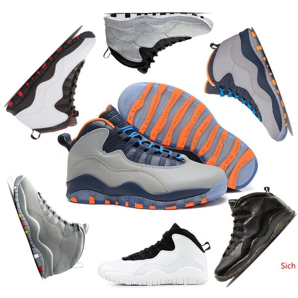 

wholesale new designer sneaker bobcats 10 basketball shoes 10s x i'm back o black white steel grey red men athletic sports trainer