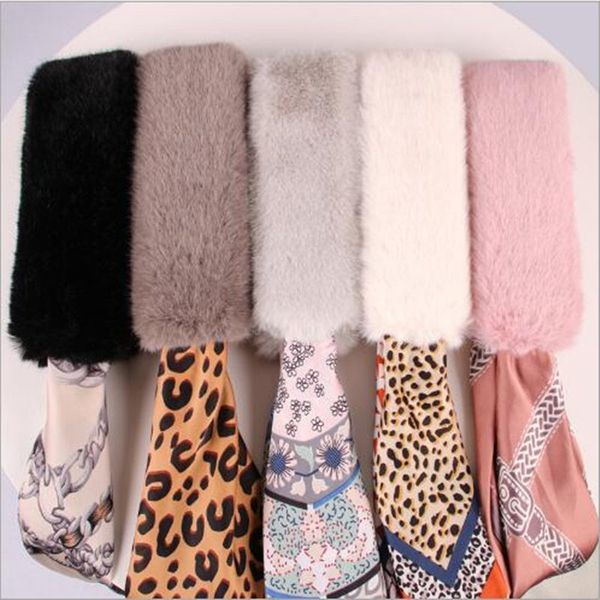 

new style brand fashion chiffon scarf women leopard print thick keep warm scarf simple and convenient fur collar