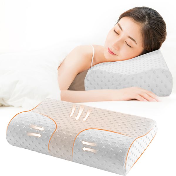 

memory foam pillow orthopedic pillow bedding neck fiber slow rebound soft massager for cervical health care