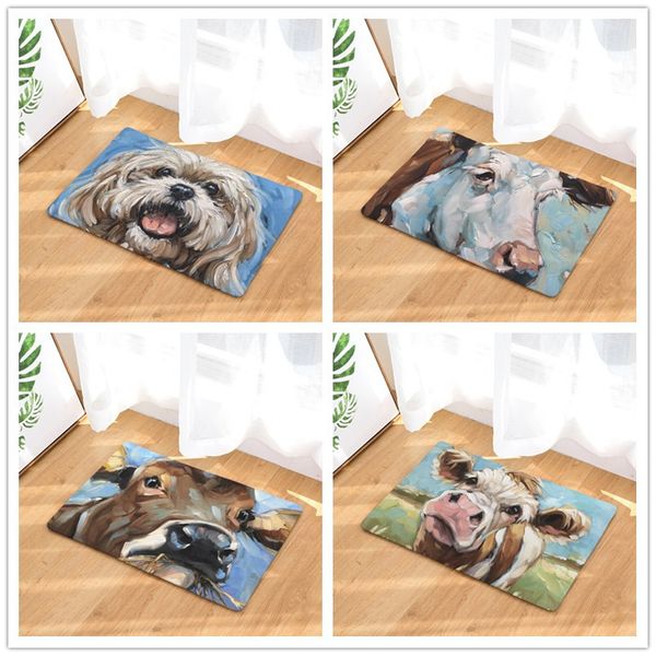

oil painting animal style--print carpets anti-slip floor mat outdoor rugs--front door mats 40x60or50x80cm