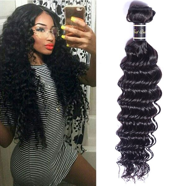 Malaysian Human Hair Deep Wave One Bundle Virgin Hair Wefts