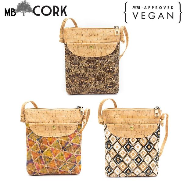 

natural cork with pattern small crossbody purse bag bag-602
