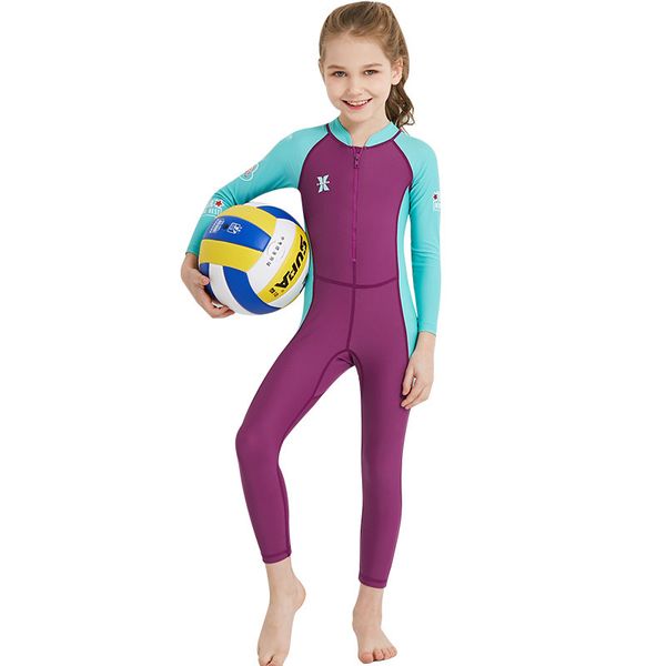 

wetsuits kids diving suits long sleeves boys girls children's sunscreen diving suit long sleeve one-piece snorkeling swimsuit