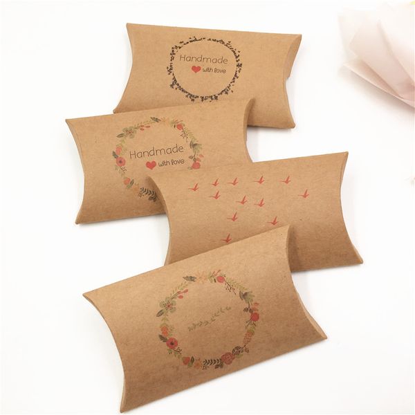 

24pcs/lot 12.5x7.5x2cm novel pillow patterns gift pouch paper bag for banquet birthday party valentine`s day chocolate cosmetic