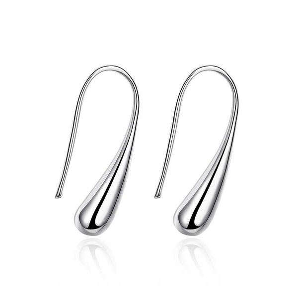 

new silver plated earrings for women long drop earring wedding jewelry accessories fashion smooth tears/waterdrop earrings