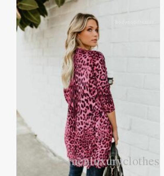 

buttons print clothing jacket spring autumn designer coats women leopard coats fashion long, Black;brown