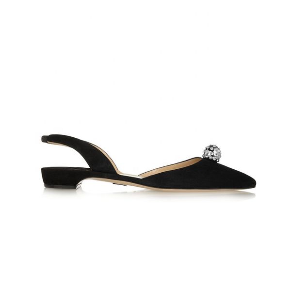 

2020 european and american genuine leather diamond hand made leather pointed toe flats heel shoes womens sandals, Black