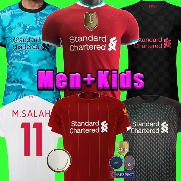 

liverpoollvp mohamed m. salah firmino soccer jersey football shirts 20 21 virgil mane keita 2020 2021 goalkeeper men + kids kit uniforms