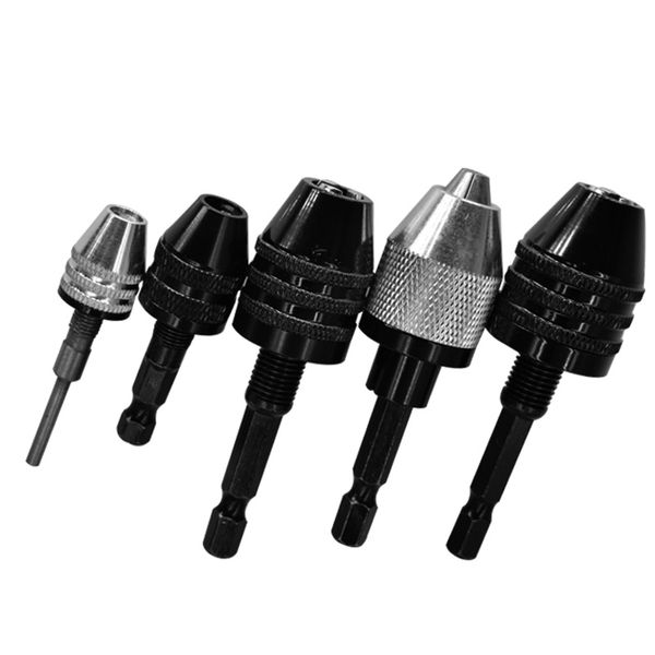 

1pc 6.35mm quick change keyless drill bit chuck hex shank adapter converter tool