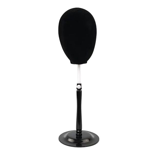 

21'' velvet wig making mannequin headdband headset display stand manikin, White