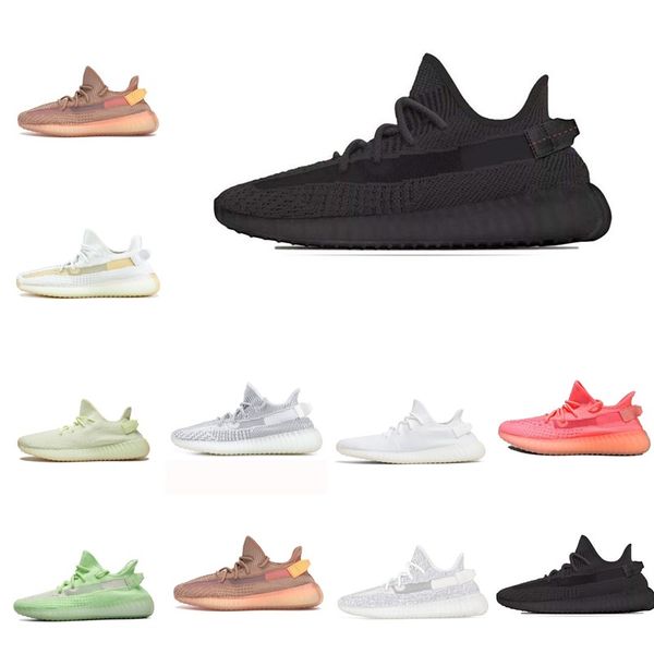 

drop shipping kanye west clay v2 static reflective glow in the dark mens running shoes true form women men sports desigoer sneakers eur36-48