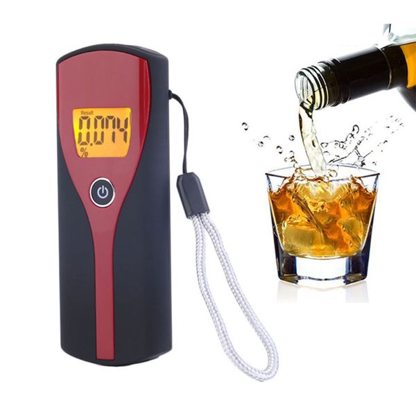 

black portable lcd digital breath alcohol analyser tester inhaler alcohol meters quick response breathalyzer professional