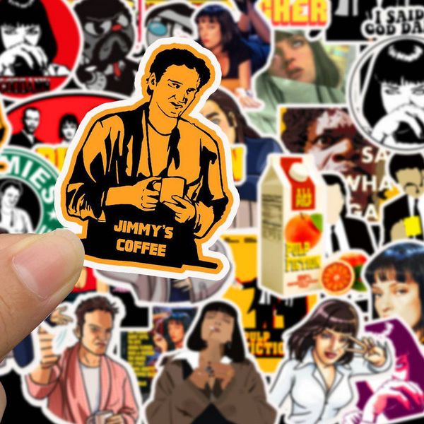 

50pcs classic movie pulp fiction sticker waterproof for lapmotor skateboard luggage guitar toy diy stickers