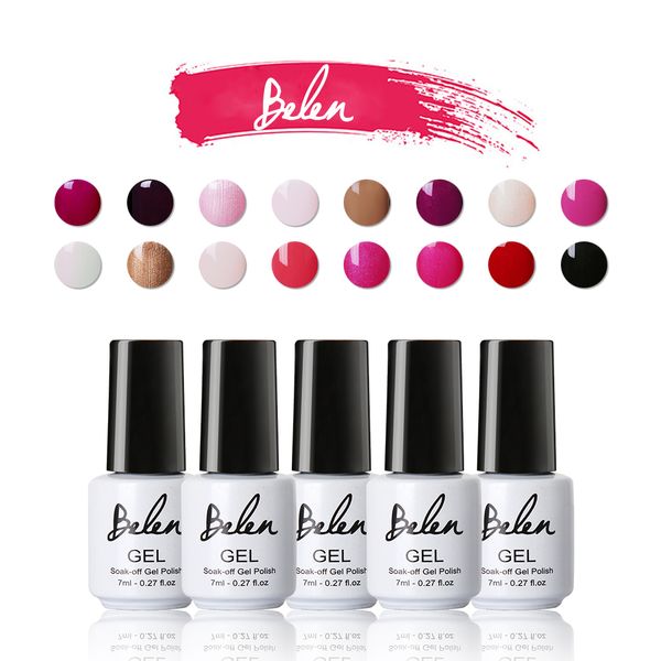 

belen pure glitter series nail polish 7ml white red black soak off uv gel polish glue lacquer manicure nail art varnish base top