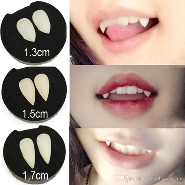 Dentaduras de vampiro halloween festa adereços vampire resina dentes falsos brinquedos de máscaras papéis jogando maquiagem engraçado sangue dentes fantasma bh2069 cy