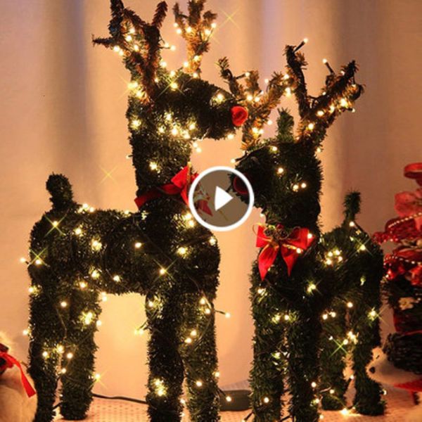 Christmas Decoration Products Straw Deer Grass Wood Simulation