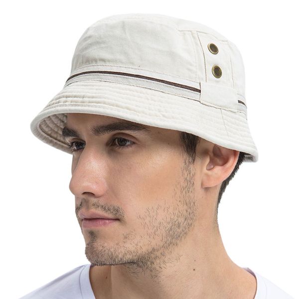 

voboom summer beige bucket hat мужчин plain твердый широкий брим twill хлопок boonie giggle шляпа ушки вс cap panama fishing caps 102